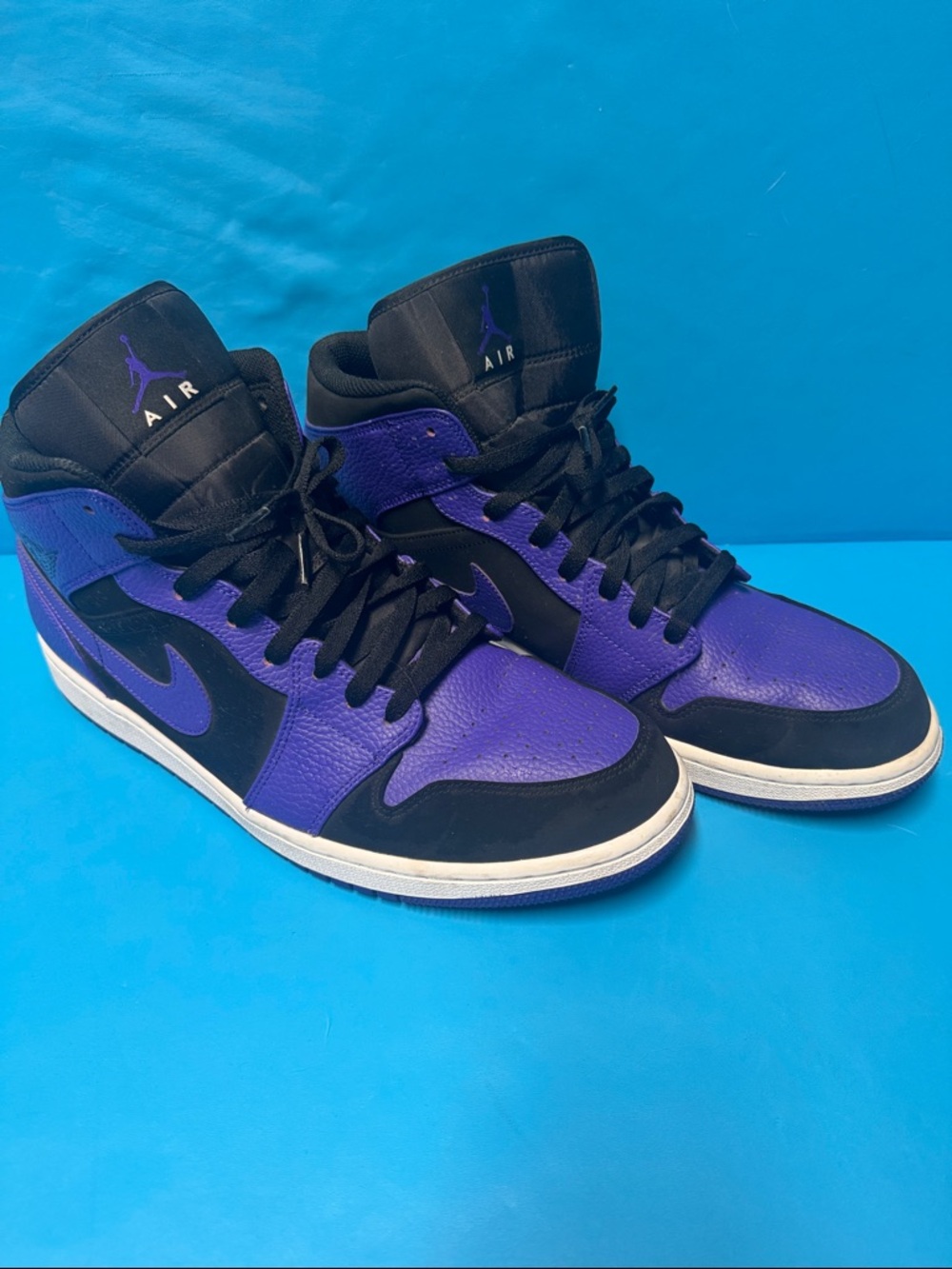 Nike Air Jordan 1 Mid Men's Shoes - Black/Purple